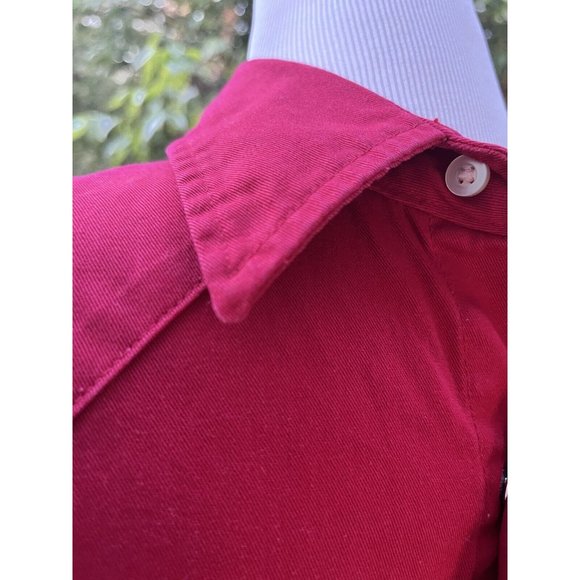 Wrangler Western Shirt Brushpopper Mens Large Pearl Snap Red - Picture 5 of 9